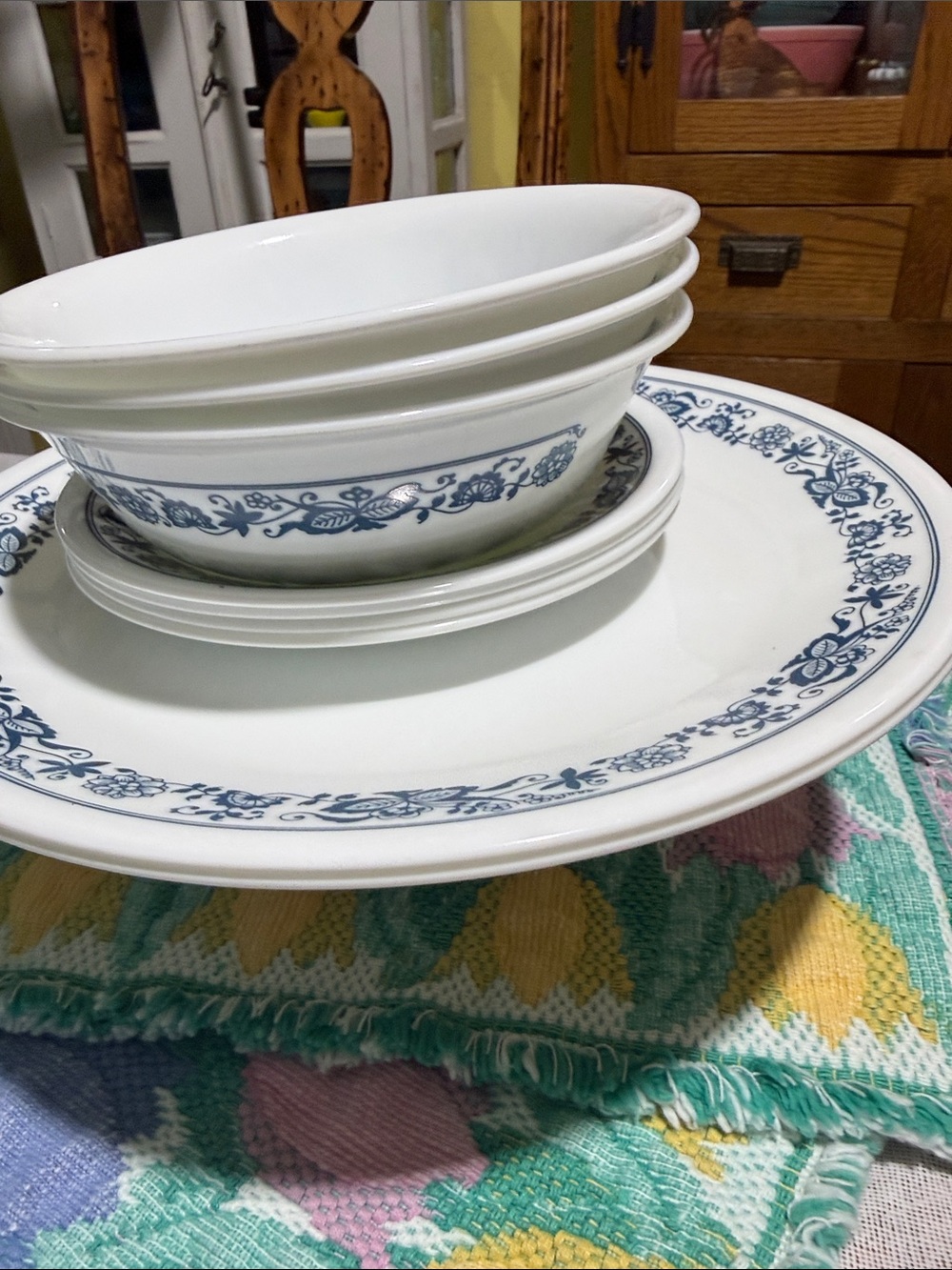 Corelle blue onion Danube plates and bowls set